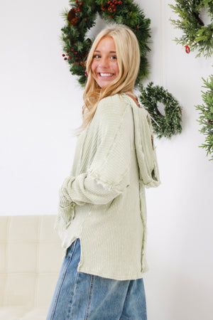 Going Places Hoodie Pullover in Sage