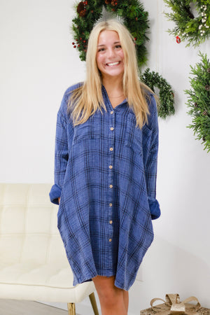 Plaid Memories Shirt Dress