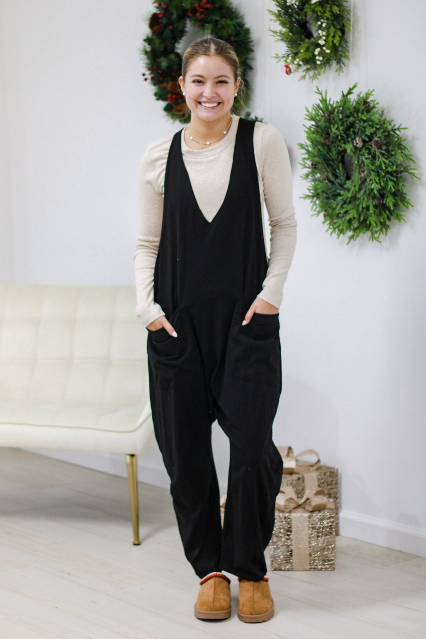 On Repeat Baggy Jumpsuit in Black