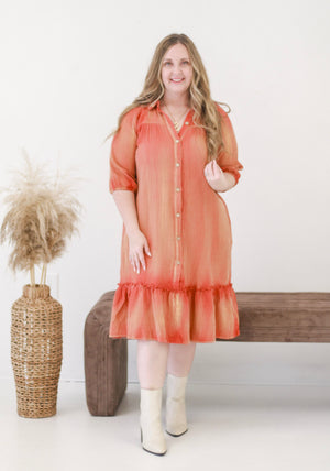 Giving Thanks Maxi Dress in Rust