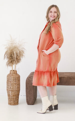 Giving Thanks Maxi Dress in Rust