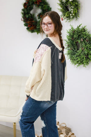 Whimsy Winter Charcoal Top