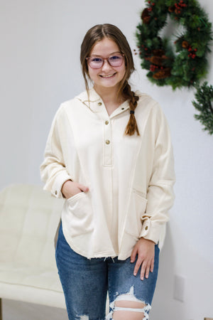 Wish You Were Here Pullover in Ivory