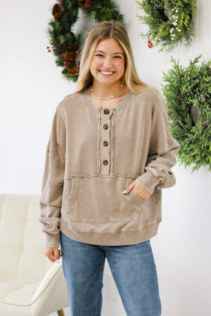 Set You Free Pullover in Mocha