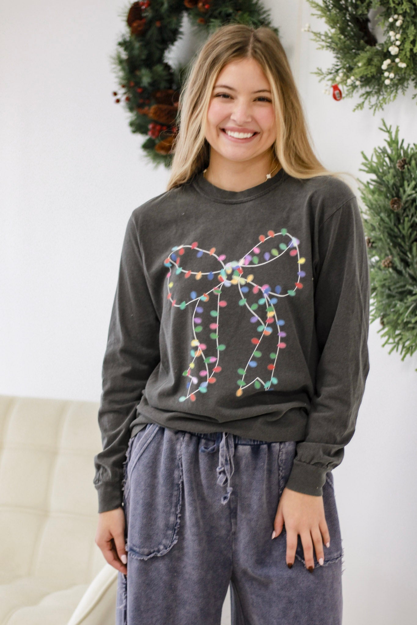 Holiday Glow Long Sleeves Comfort Color Tee