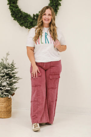 Blossoming Wide Leg Pants - Pink