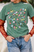 Christmas Green Lighted Bow Comfort Colors Tee