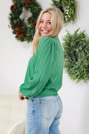 Just a Little Texture Sweater in Rosemary Green