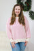 Main Street Festival Textured Sweater in Pink