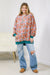 Natural Life Oversized Floral Sweatshirt in Teal