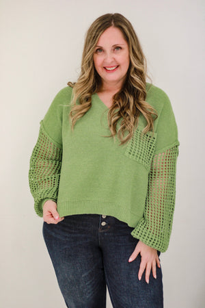 Feel the Breeze Sweater in Green