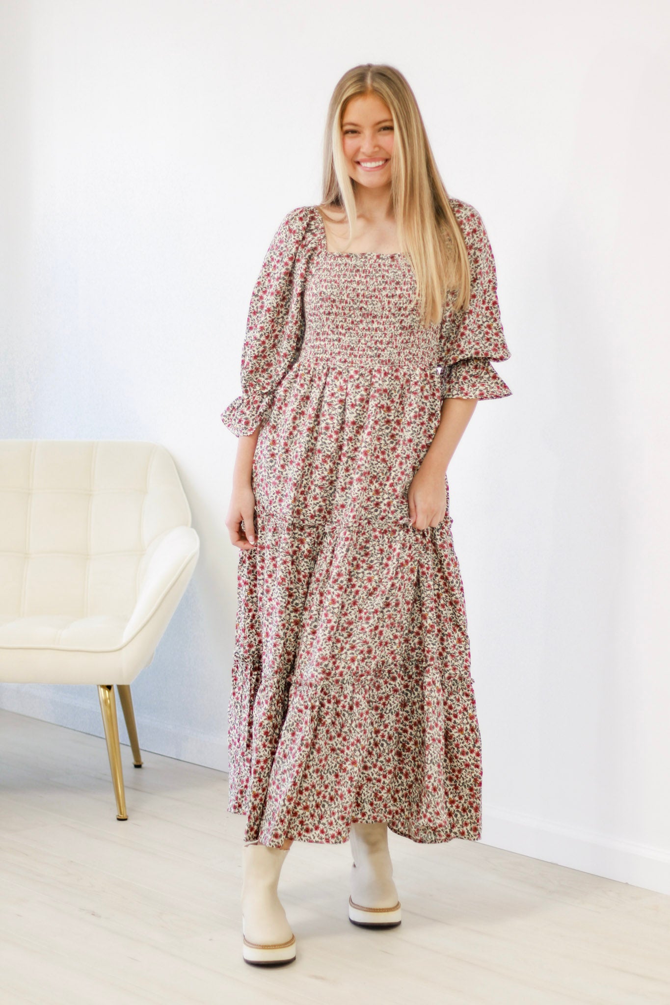 Sundays in the South Floral Midi Dress