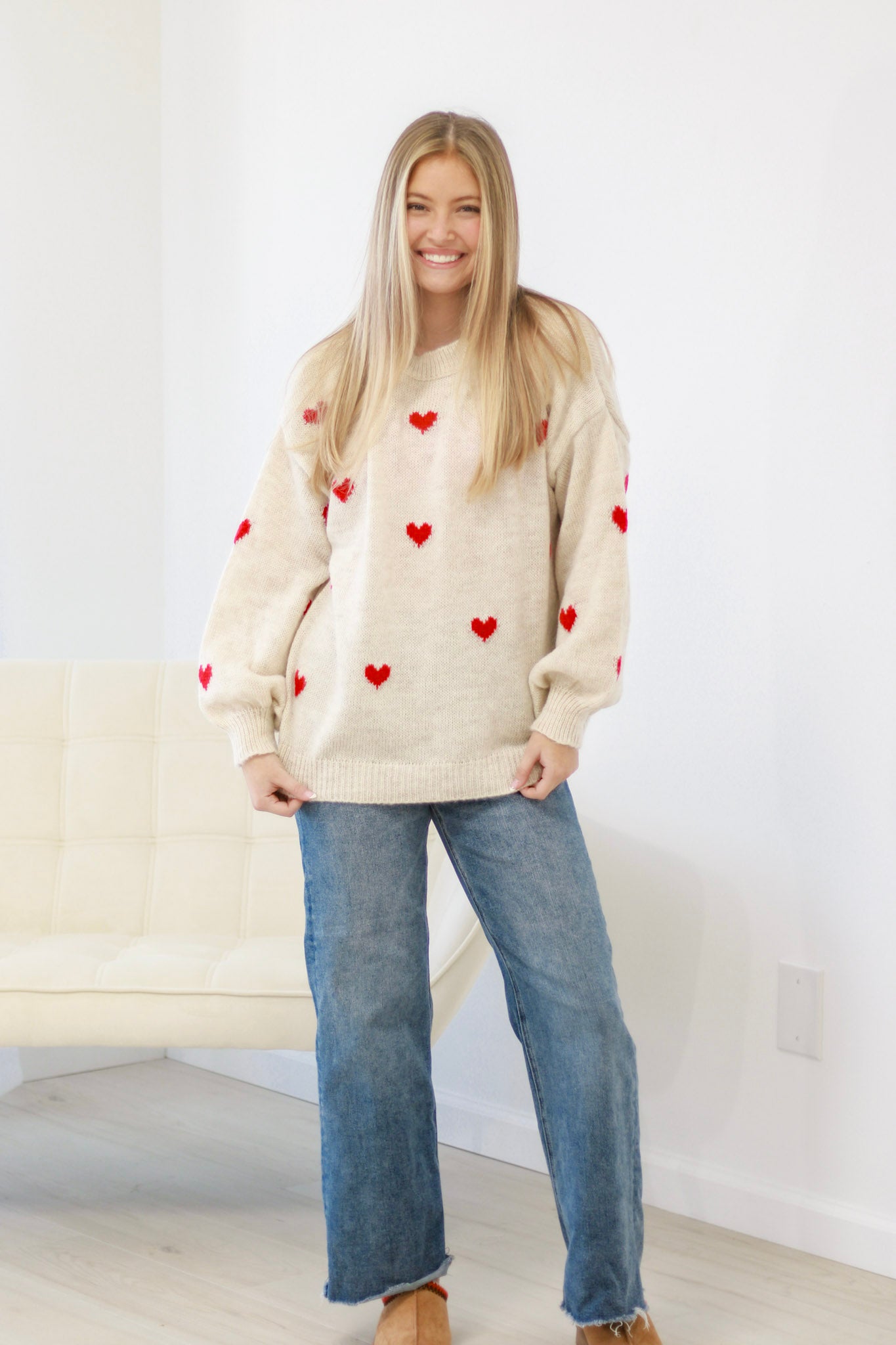 Hearts on Fire Sweater-Red