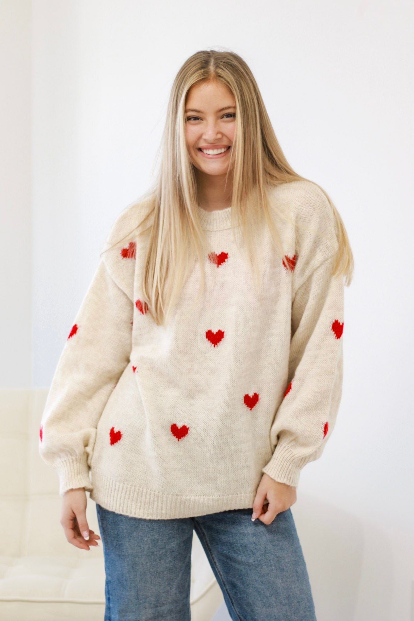 Hearts on Fire Sweater-Red