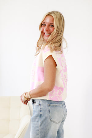 Princess in Pink Bow Sweater Vest