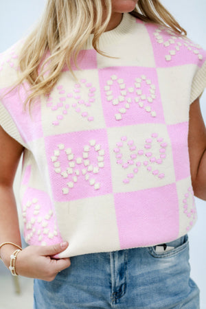 Princess in Pink Bow Sweater Vest