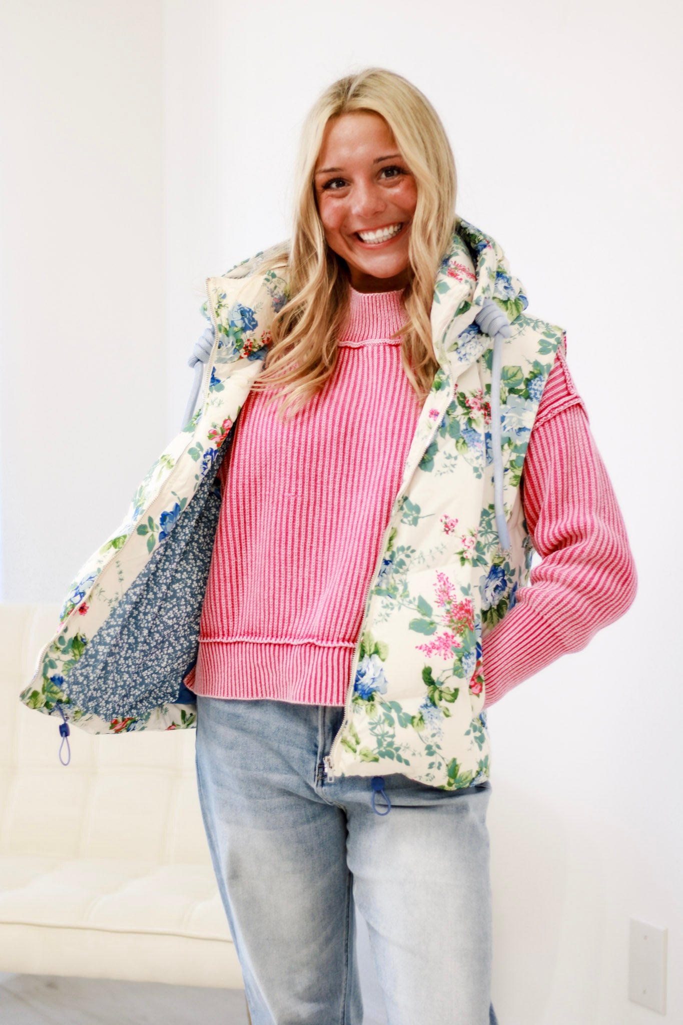 Feeling Fancy Floral Puffer Vest