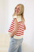 Adore You Striped Sweater in Red/White