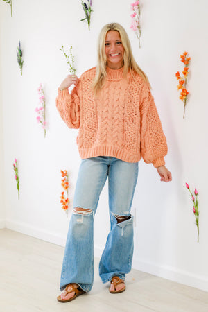 Dreaming of Spring Coral Sweater