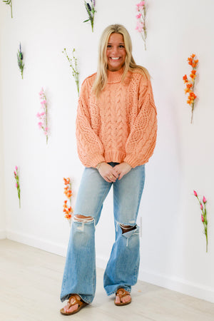 Dreaming of Spring Coral Sweater