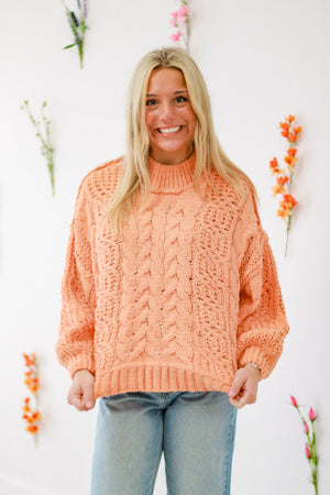 Dreaming of Spring Coral Sweater