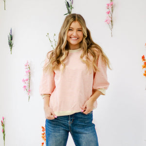 Pink Cotton Candy Striped Top