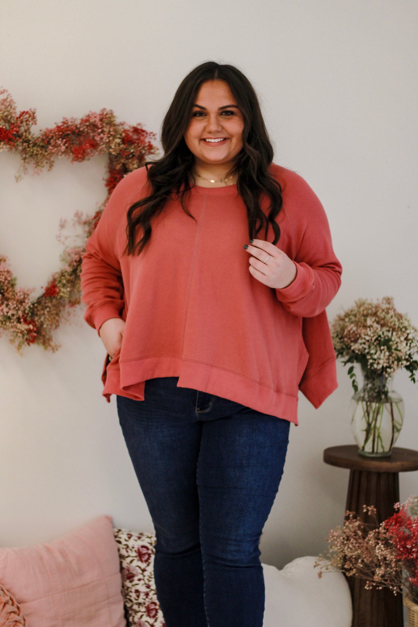 The Weekender Pullover in Dried Rose