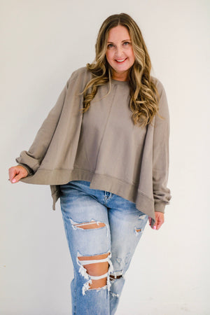 The Weekender Pullover in Mocha