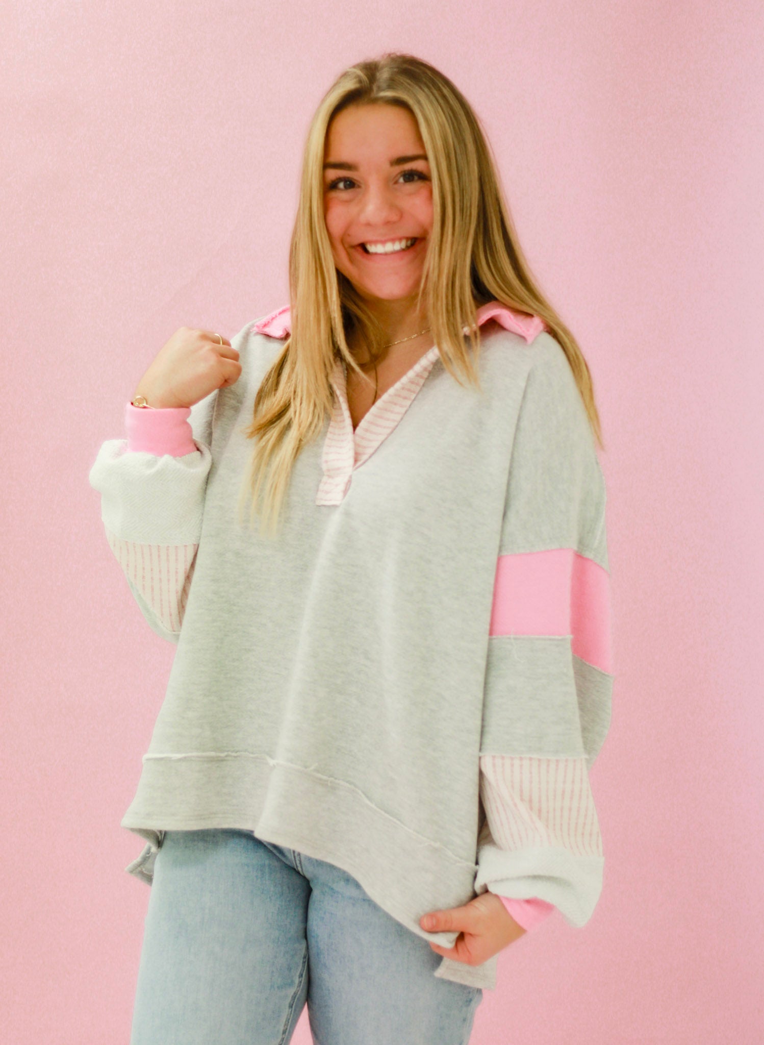 Me VS opps … sizes S-Xl , vintage French terry sweater ..: pink