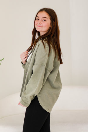 Dare to Dream Olive Denim Jacket