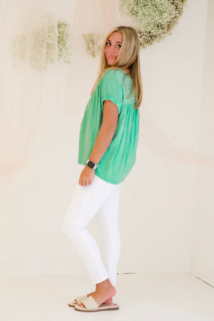 Summer Fresh Top in Atlantis Green