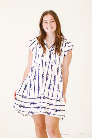 Nautical Bow Print Dress