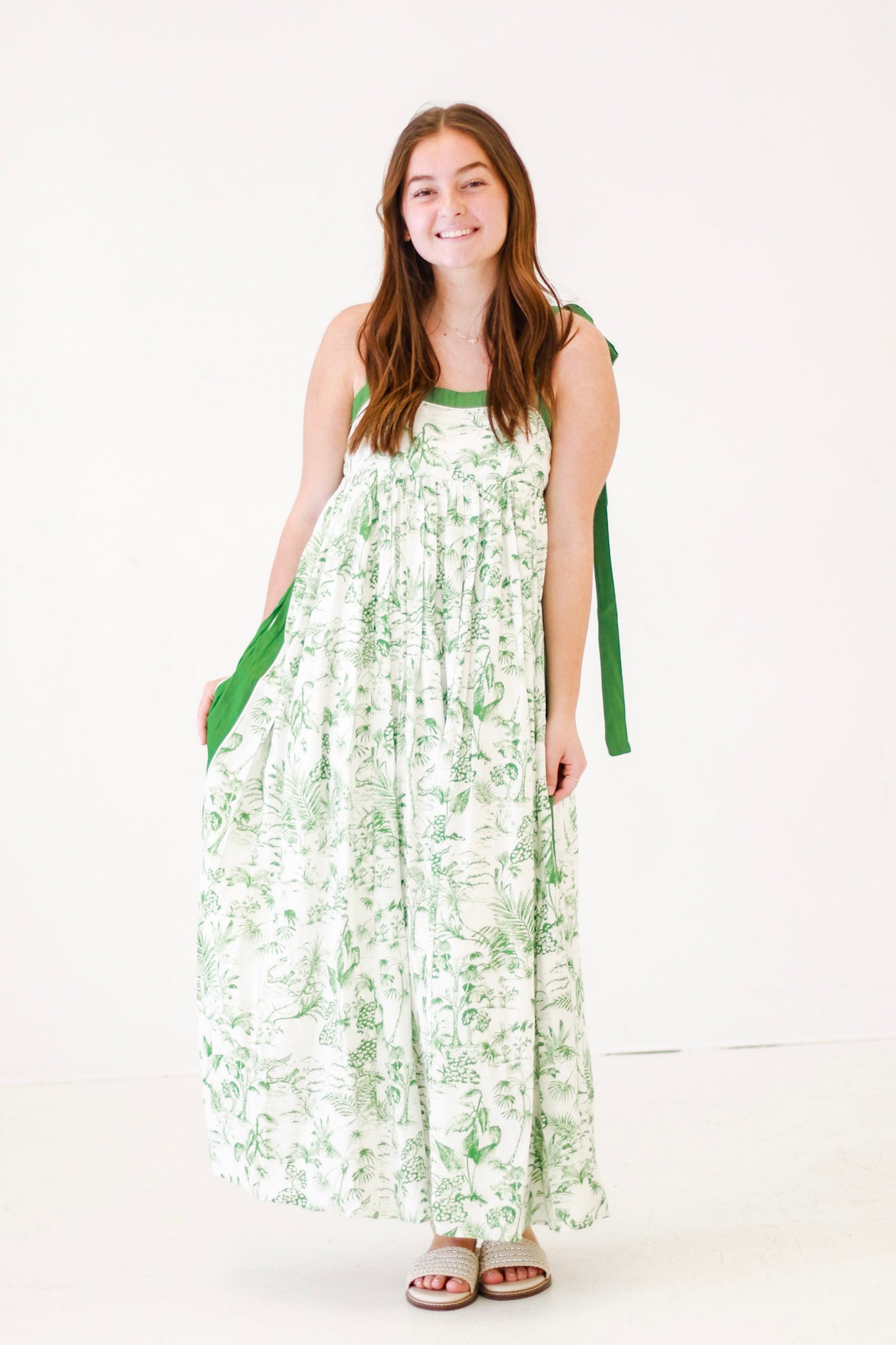 Beach Breeze Dress in Palm Green