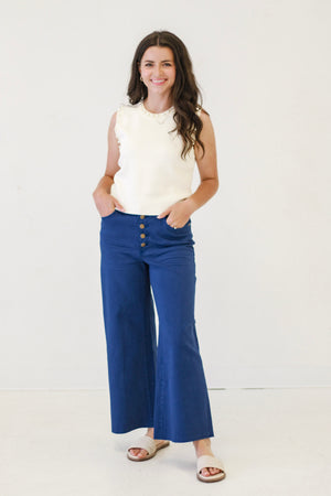 Downtown Vibes Wide Leg Pants in Royal Blue