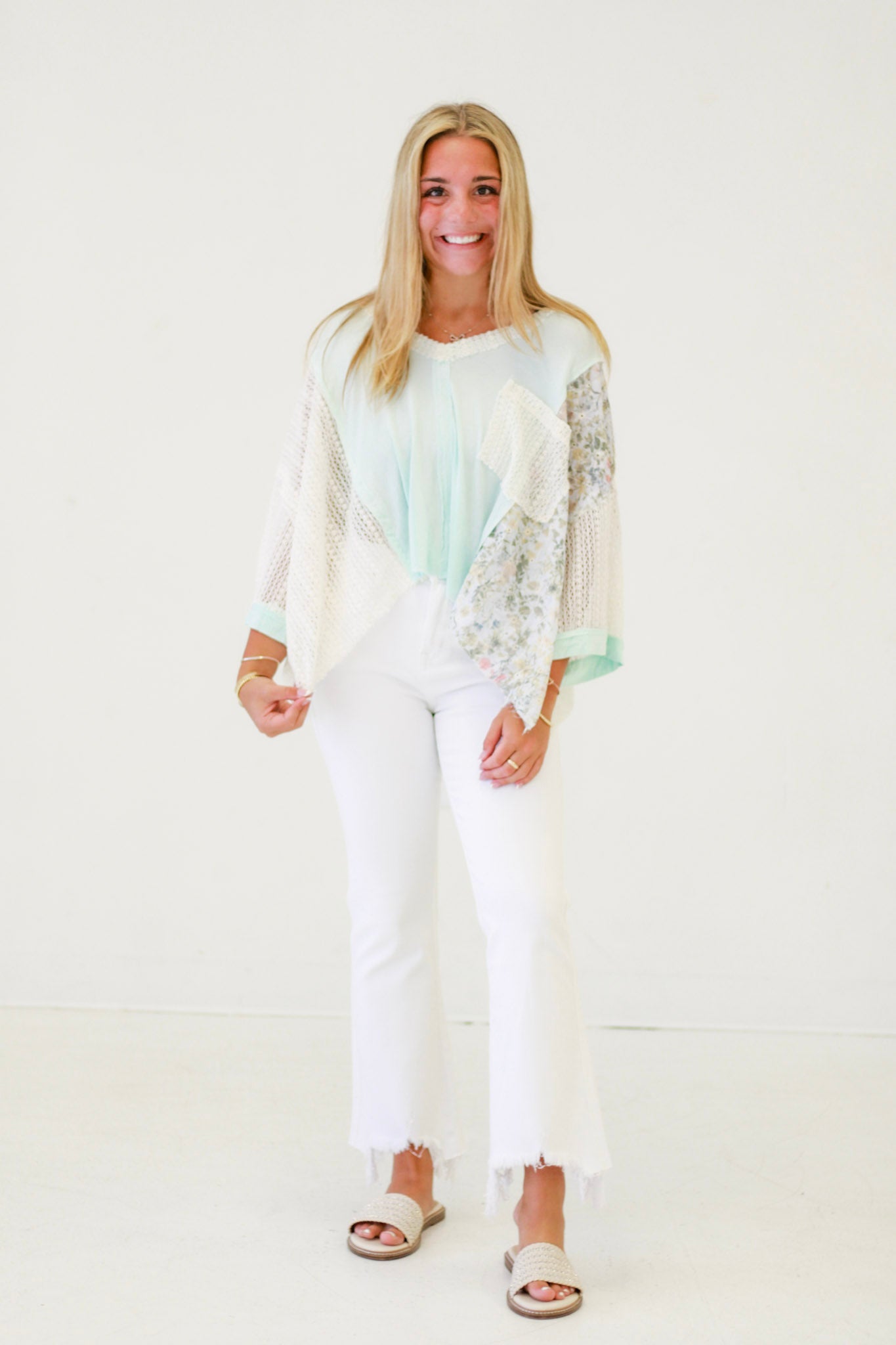 Relaxed Vibe V-Neck Top in Soda Candy