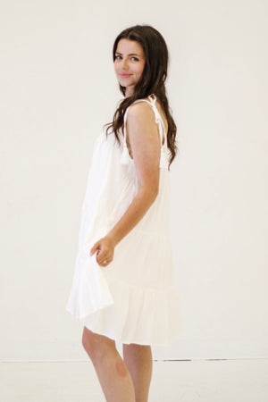 Daytime Diva Tiered Dress in White