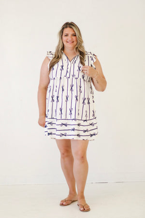 Nautical Bow Print Dress