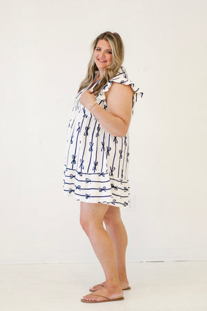 Nautical Bow Print Dress