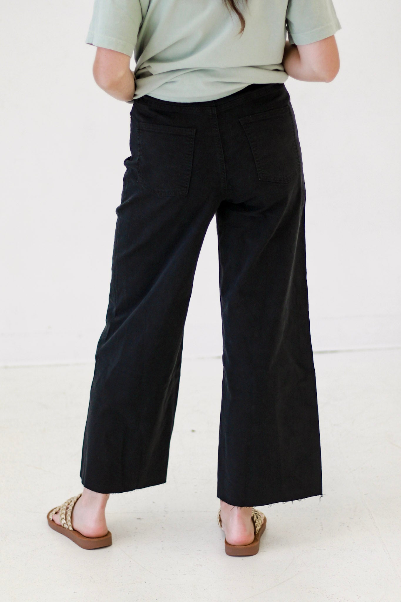 Downtown Vibes Wide Leg Pants in Black