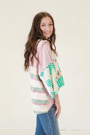 Wild as Her Mixed Print Top by Oli & Hali