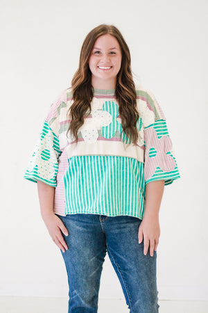 Wild as Her Mixed Print Top by Oli & Hali