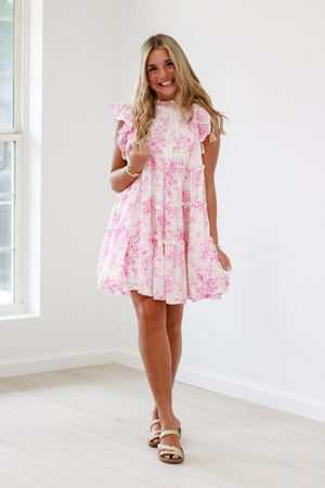 Whimsical Pink Floral Dress