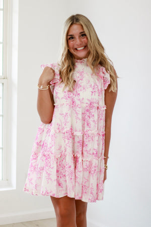 Whimsical Pink Floral Dress