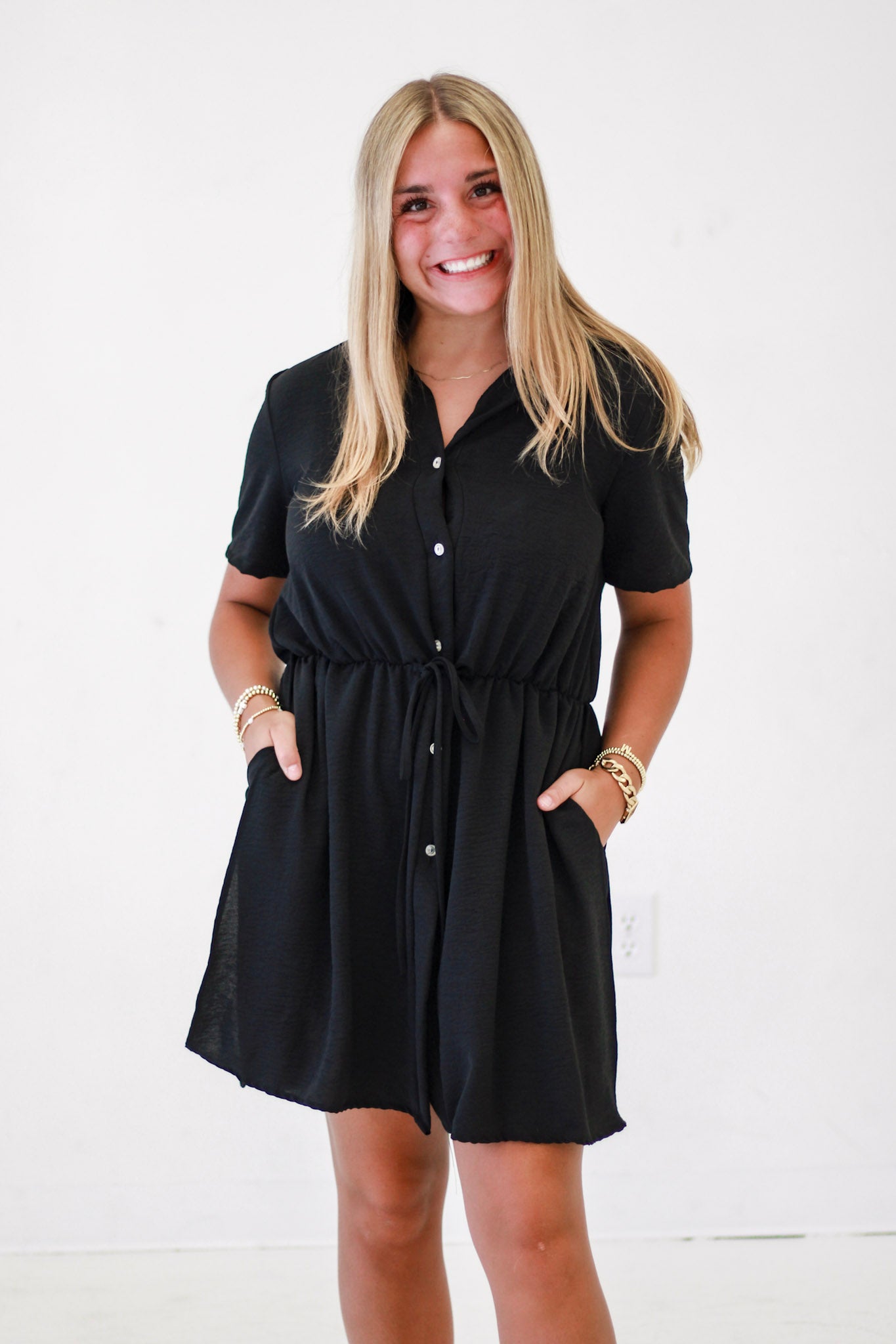 Down to Business Black Romper