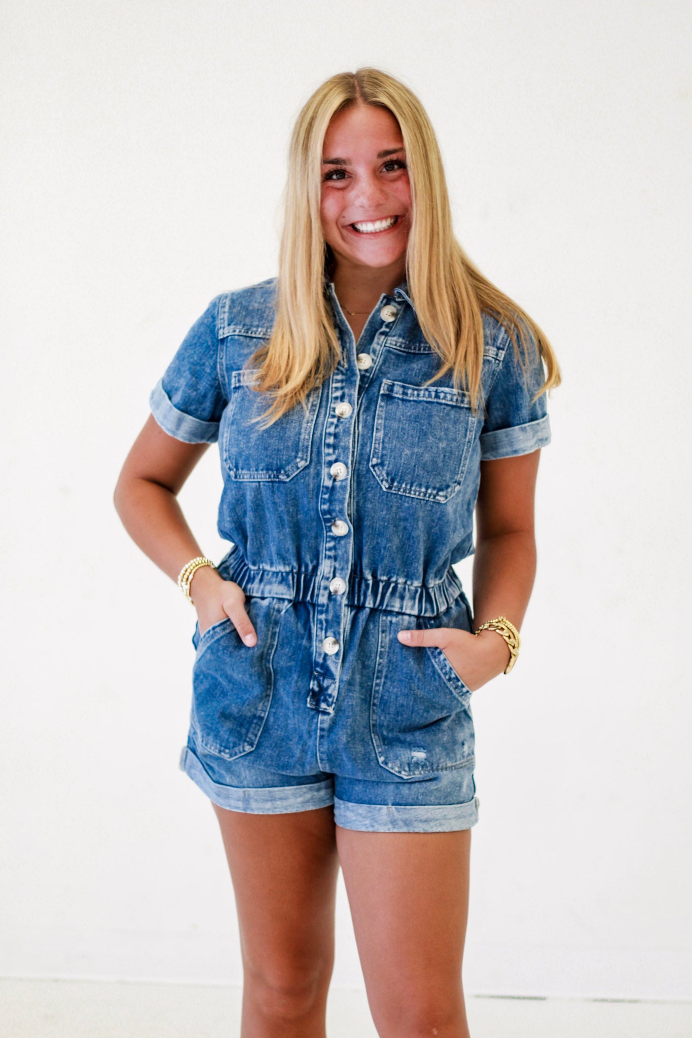 Blue Jean Nights Denim Romper