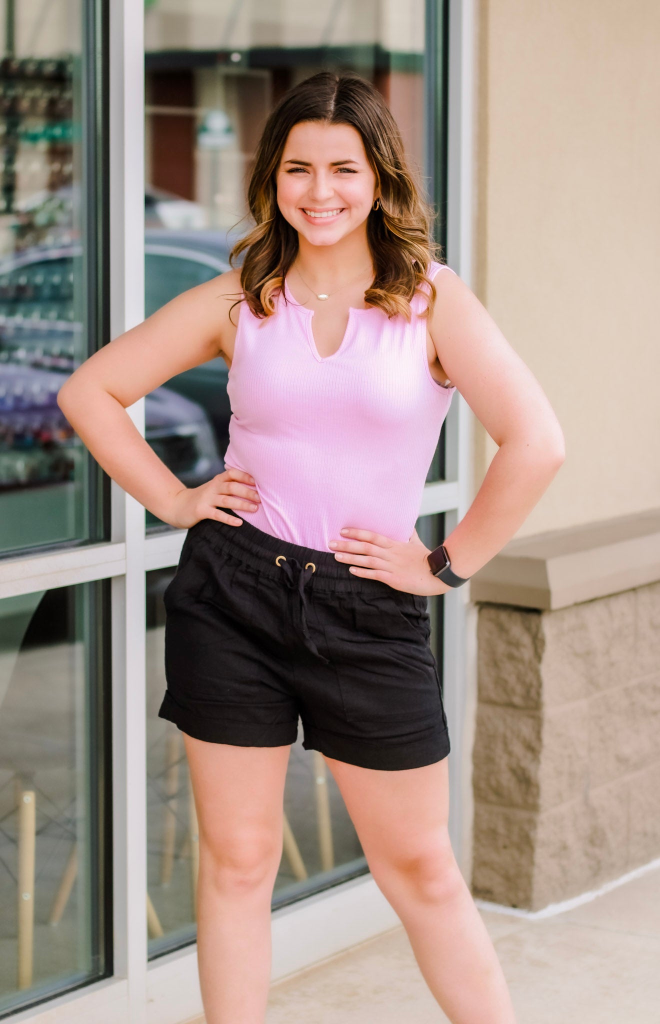 Comfy Drawstring Shorts in Pink - Allure Clothing Boutique