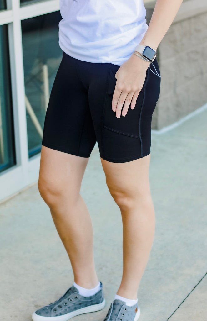 Break for It Mono B Biker Shorts - Allure Clothing Boutique