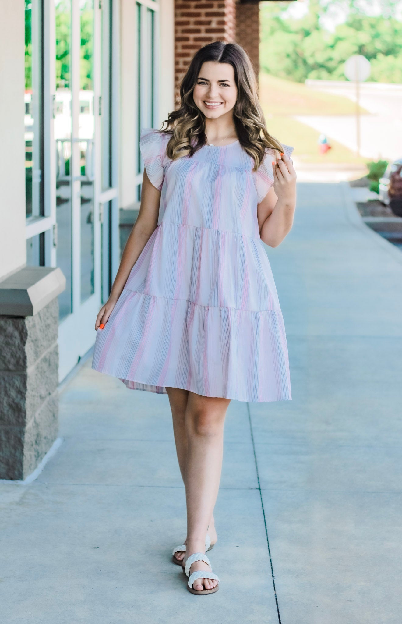 Stripe Your Way Dress in Pink