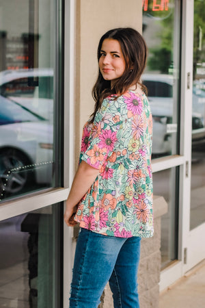 On a Cruise Floral Top